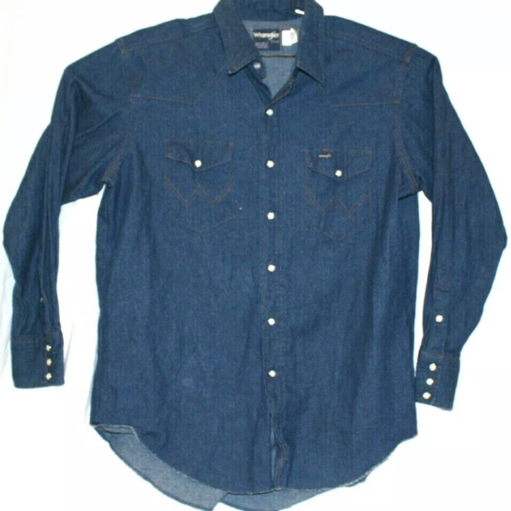 Wrangler denim shirt vintage made USA 17 -34